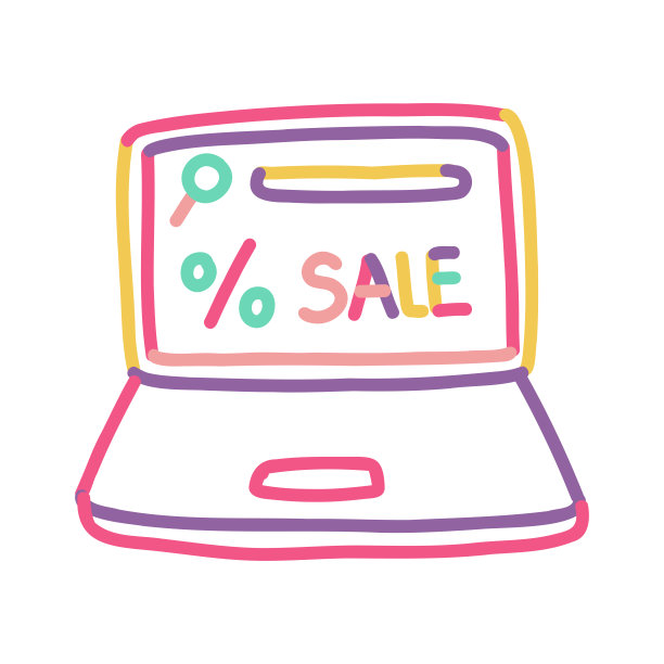 网上购物概念图标在笔记本电脑屏幕上。图片下载