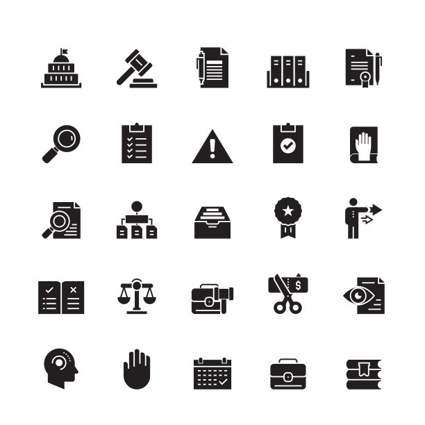 符合性和法规相关的矢量图标图片下载