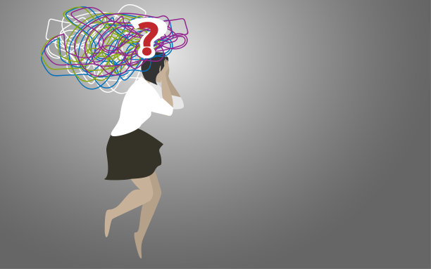 精神疲惫和大脑疲劳的概念形象。集中的问题。图片下载