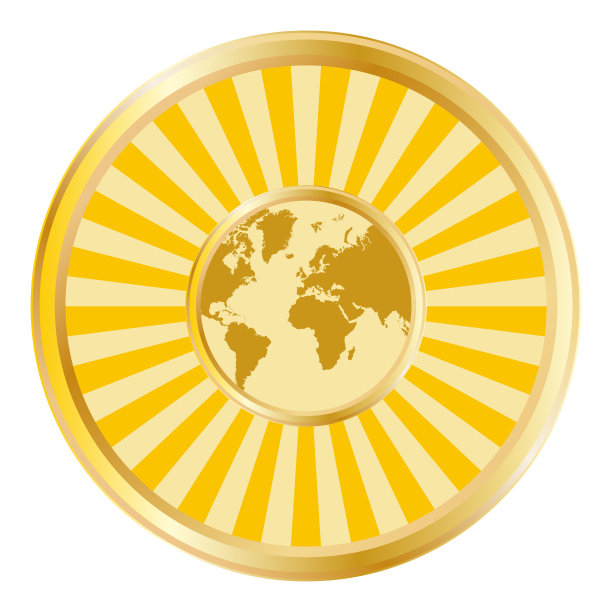 金色的太阳爆发效果，行星地球在中间。图片下载