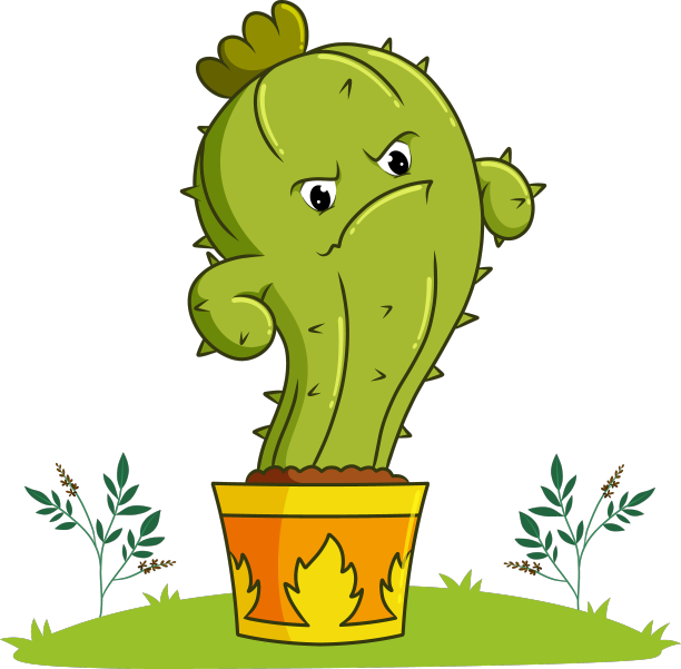 愤怒的仙人掌正在花盆上生长图片下载