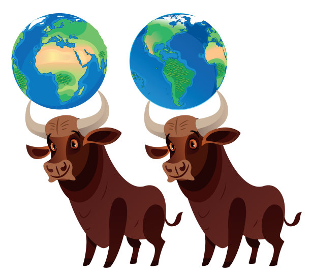 土在牛角上图片下载