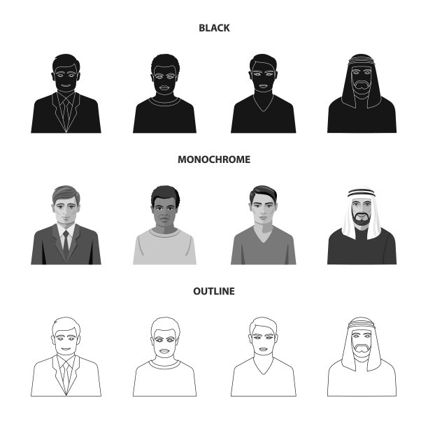 设计发型和职业标志图片下载