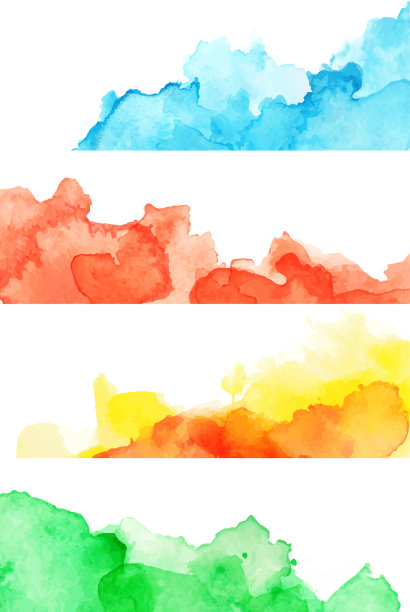 五颜六色的水彩横幅图片下载