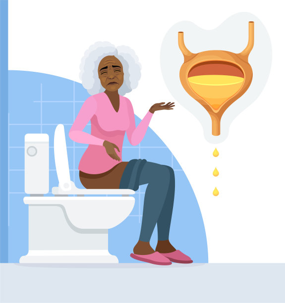 有尿失禁问题的高级非裔美国妇女。图片下载