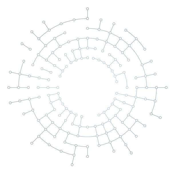 极坐标下的点连通线。在中间复制空格。注意线条的全局颜色渐变。图片下载