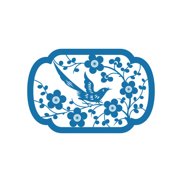 喜鹊梅(中国剪纸图案)图片下载