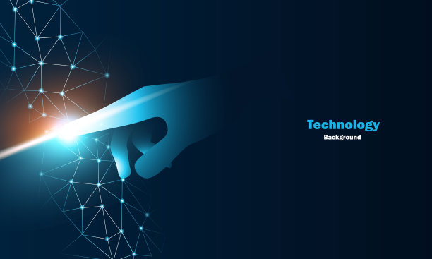 数字技术背景。触摸电子显示。虚拟现实。人类手的骨架图像。股票插图图片下载