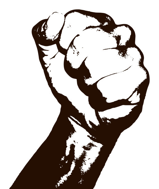 拳头黑色剪影图片下载