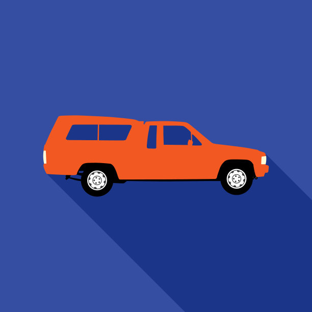 橙色卡车图标图片下载