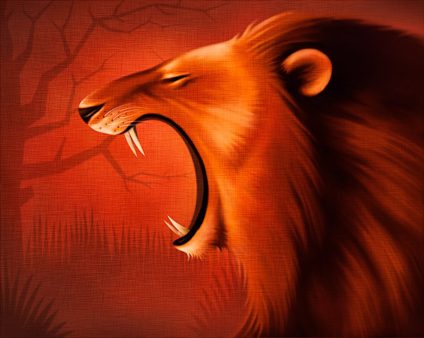 愤怒的狮子咆哮图片下载