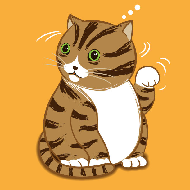 卡通人物-警觉性的猫图片下载