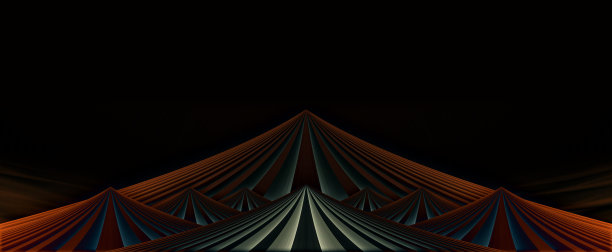 金色的金属线条汇聚在黑色的背景上，以3D的方式呈现图片下载