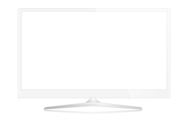 白色现代计算机显示器矢量插图图片下载