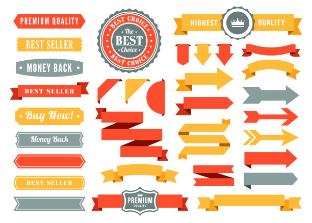 一套丝带和徽章图片下载