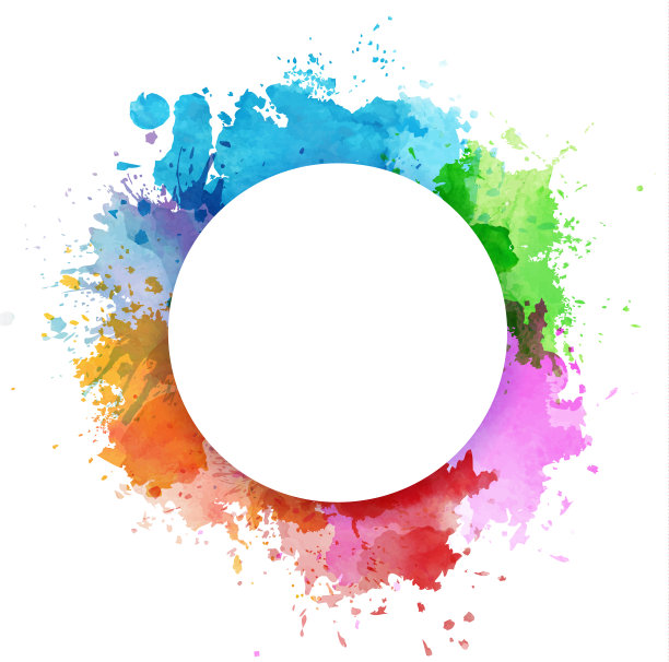 五颜六色的水彩溅图片下载