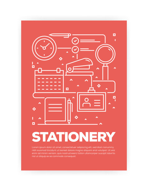 采购产品文具概念线风格封面设计的年度报告，传单，小册子。图片下载