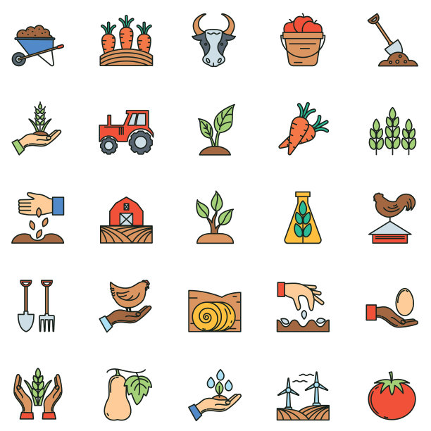 农业和农业细线图标图片下载
