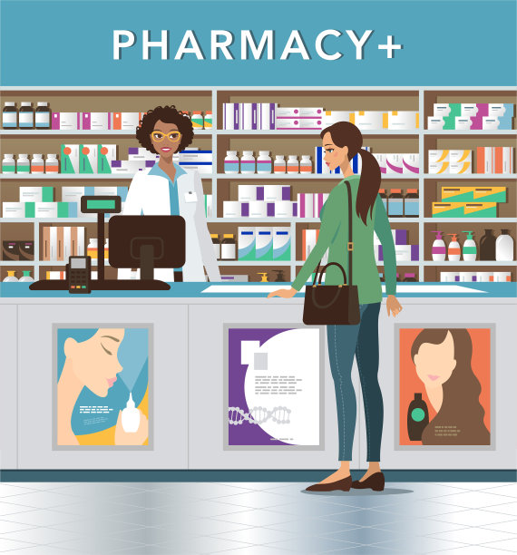 心情愉快的药剂师在药店图片下载