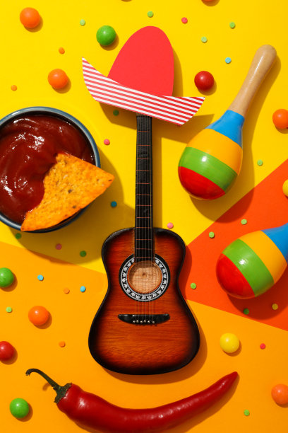 五月五日节概念构图，俯视图图片下载