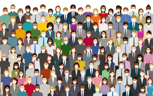 戴口罩的人群图片下载