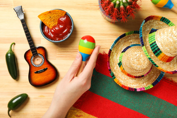 五月五日节概念构图，俯视图图片下载