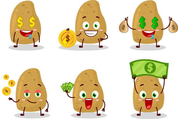 带有可爱表情的卡通人物土豆图片下载