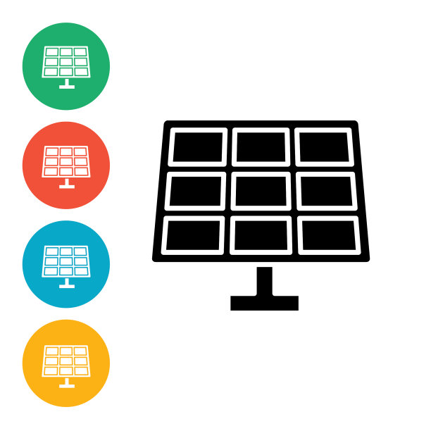 电力和石油扁平图标-太阳能电池板图片下载