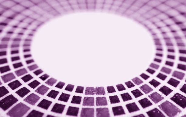 白色和渐变紫色圆圈和正方形图案的抽象背景图片下载