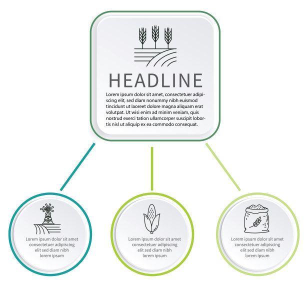 可定制的农业信息图表按钮元素在一个透明的背景图片下载