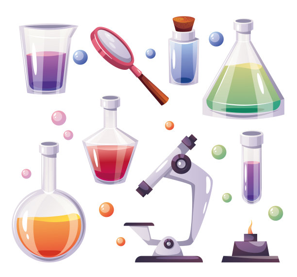 实验室医学实验工具隔离套。矢量平面卡通图形设计插图图片下载