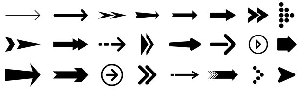 箭头图标设置孤立的白色背景图片下载