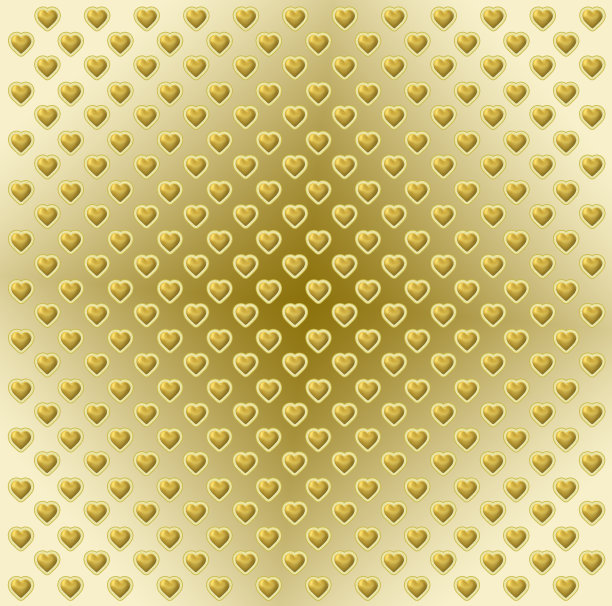 无缝背景与黄金情人心图片下载