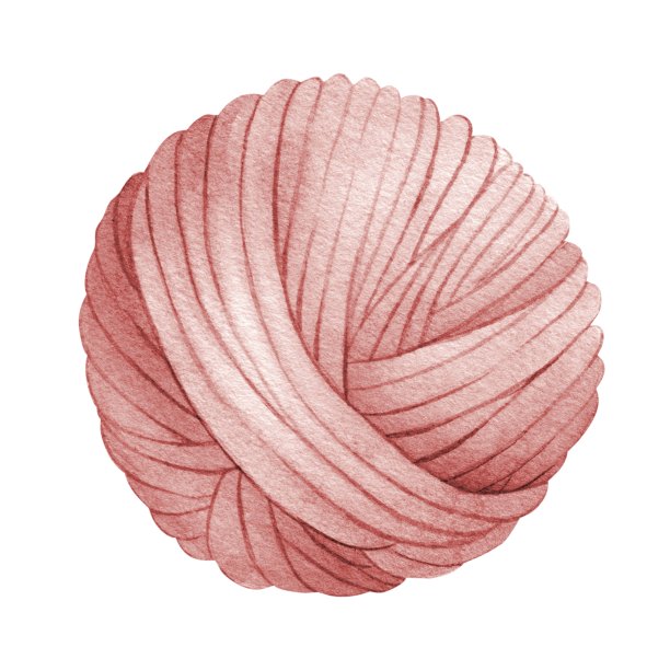 粉红色的纱线球。编织用纱线手绘水彩插画。孤立。用于贴纸，剪贴簿，明信片，纱线或羊毛商店的标志和横幅。图片下载