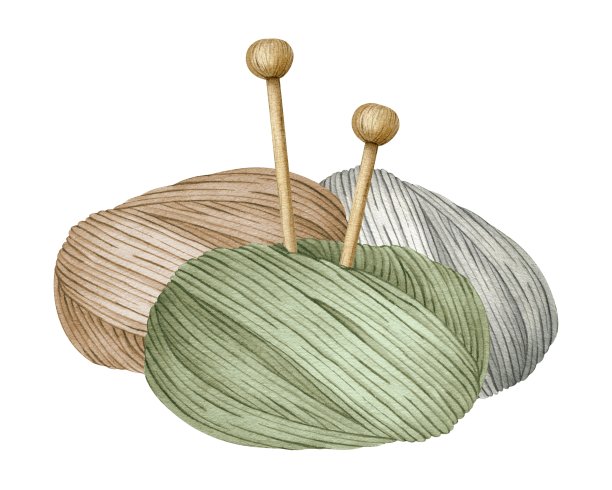 纱线球和编织针。木制编织针、毛线球、纱线。手绘水彩插画。孤立。为产品包装设计，编织者博客，针线店图片下载