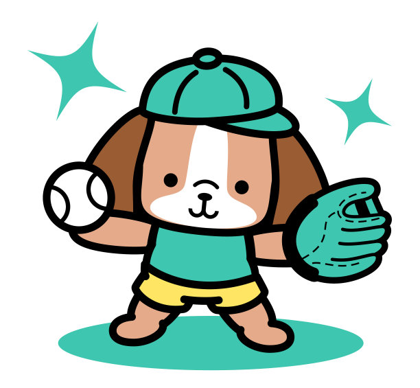 可爱的狗狗玩棒球图片下载