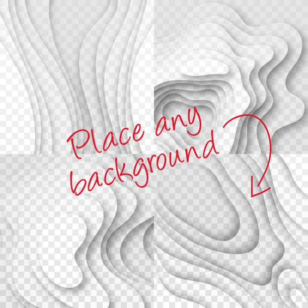 一套剪纸背景。空白抽象波浪形状-时髦的3D设计图片下载