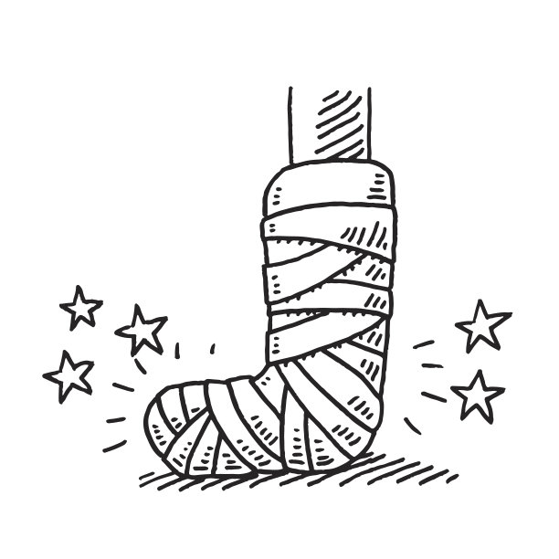 断腿伤绷带拉伤图片下载