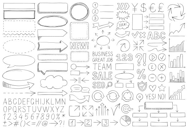 涂鸦设计元素图片下载