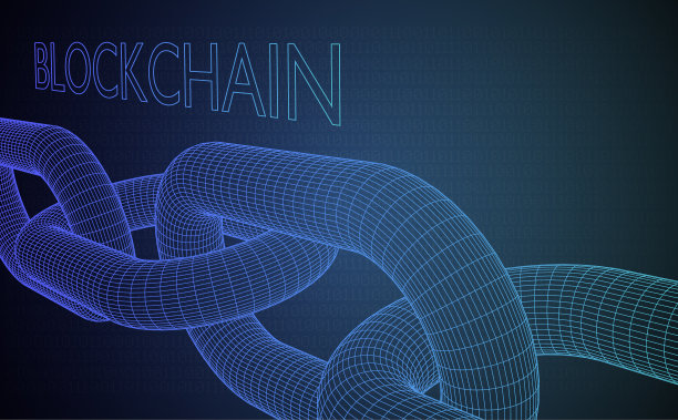 3D风格抽象连线，网络区块链背景图片下载