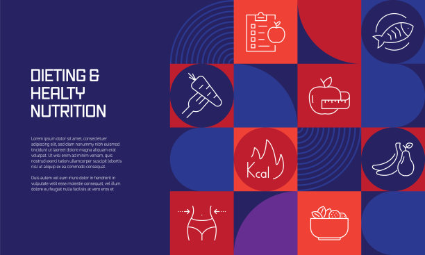 与节食和健康营养相关的线条图标设计。简单的轮廓符号图标。图片下载