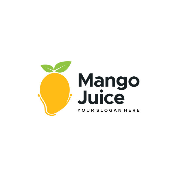 极简芒果汁叶子水果logo设计图片下载