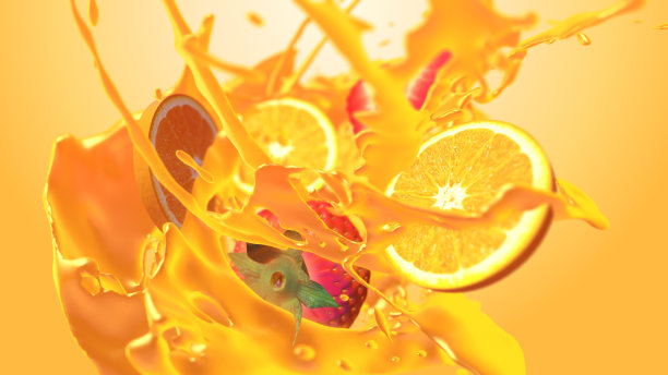 热带果汁飞溅背景图片下载