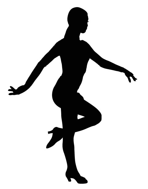 一个十几岁女孩的剪影在训练体育交际舞图片下载