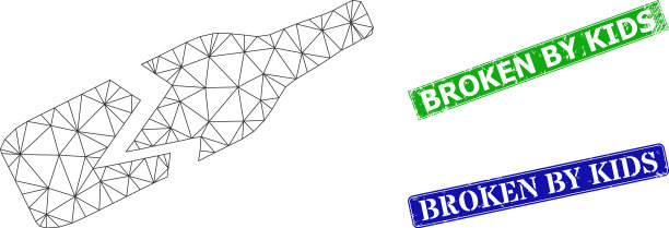 橡胶被孩子们的印痕和三角网破坏图片下载