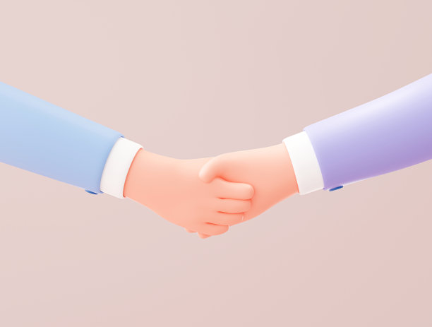 握手业务手成功处理合作伙伴合同或会议关系背景横幅3d卡通插图图片下载