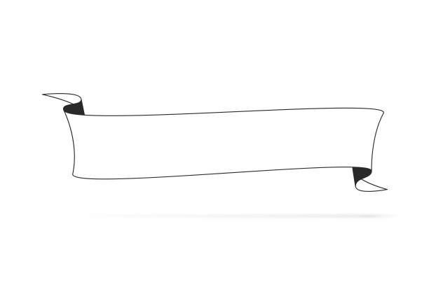 横幅(轮廓，线条艺术)-白色背景上的设计元素图片下载