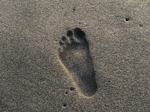 沙滩上的脚印照片图片下载