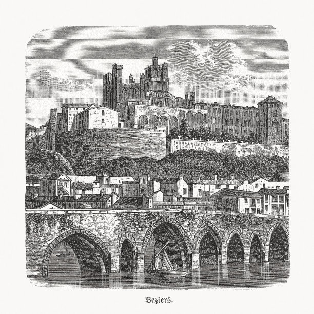 《Béziers》，法国南部，木刻，1893年出版图片下载