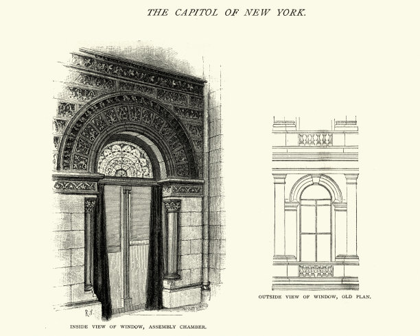 19世纪纽约国会大厦的建筑细节图片下载
